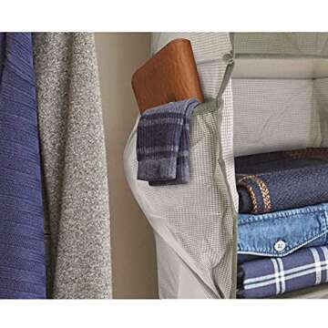 Marvelent Hanging Closet Organizer - 5 Shelves Hanging Closet Organizer Poly Canvas, 12”W x 12”D x 48”H, Gray