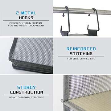 Marvelent Hanging Closet Organizer - 5 Shelves Hanging Closet Organizer Poly Canvas, 12”W x 12”D x 48”H, Gray