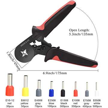 Ferrule Crimping Tools Wire Pliers - 1800 PCS Wire Ferrules with Crimpers Pliers for Electricians, A...