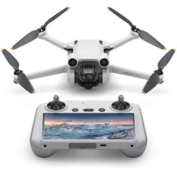 DJI Mini 3 Pro Camera Drone Quadcopter + RC Smart Controller (With Screen) + Fly More Kit, 4K/60fps ...