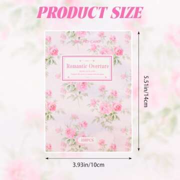 URROMA Pink Flower Scrapbook Papers, 100 Sheets Floral Scrapbooking Collage Paper Craft Supplies Jun...