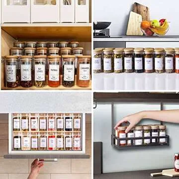 Churboro Spice Jars Set - 30 Glass Jars & 400 Labels