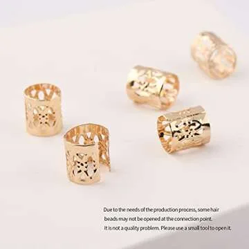 FRDTLUTHW 18Pcs Hair Accessories Loc Hair Jewelry for Women Braids, Dreadlock Beads Metal Hair Clips Decoration Gold(Multiple Styles)-style4