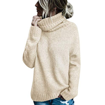 FISACE Womens Oversized Turtleneck Pullover Sweater - Chic Warmth for Winter