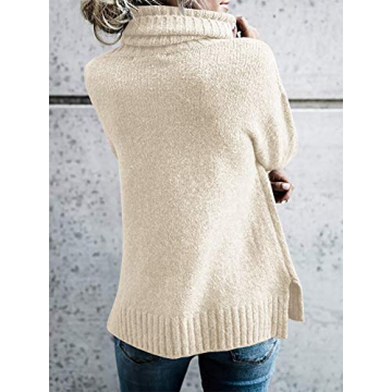 FISACE Womens Oversized Turtleneck Pullover Sweater
