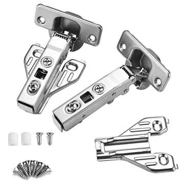 Luokim 2pcs Soft Opening Face Frame Mounting Concealed Hinges Kitchen Cabinet Door Hinges,Nickel Fin...