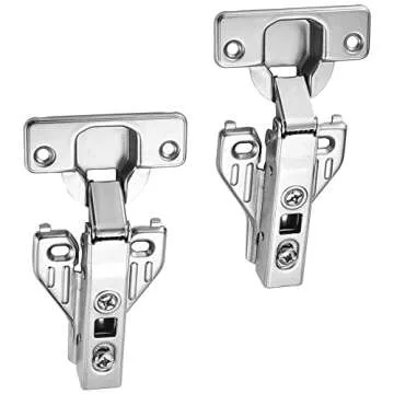 Luokim 2pcs Soft Opening Face Frame Mounting Concealed Hinges Kitchen Cabinet Door Hinges,Nickel Finish