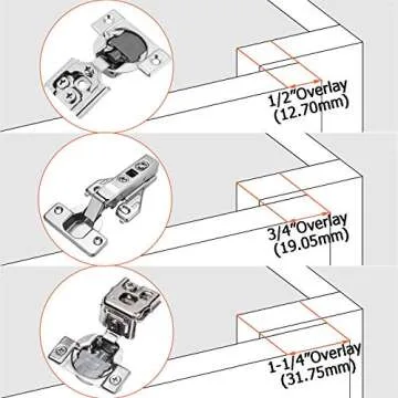 Luokim 2pcs Soft Opening Face Frame Mounting Concealed Hinges Kitchen Cabinet Door Hinges,Nickel Finish