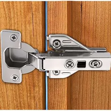 Luokim 2pcs Soft Opening Face Frame Mounting Concealed Hinges Kitchen Cabinet Door Hinges,Nickel Finish