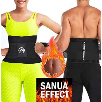 Waist Trainer Belt for Women Sauna Sweat Neoprene Waist Trimmer Workout,Fitness Back Support Belts (...