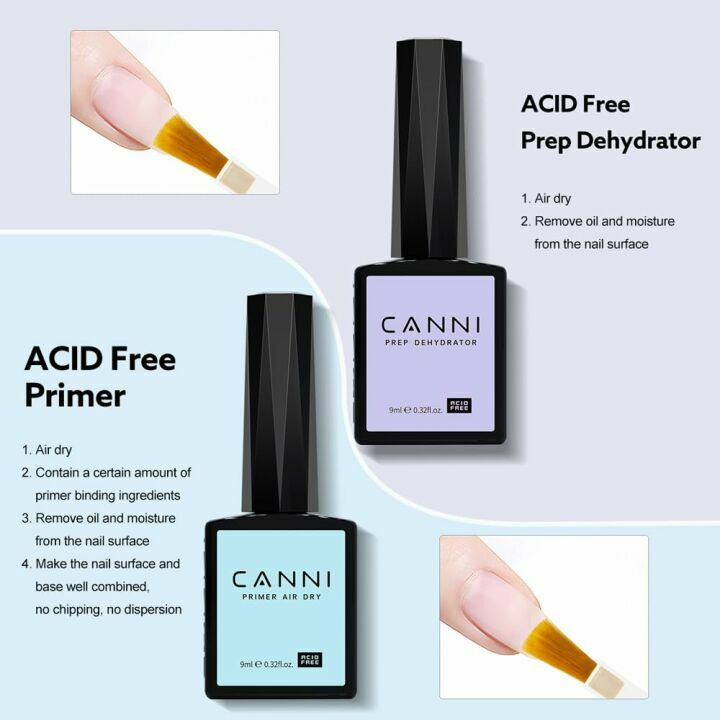 CANNI Nail Dehydrator & Primer Gel Set for Home Manicures