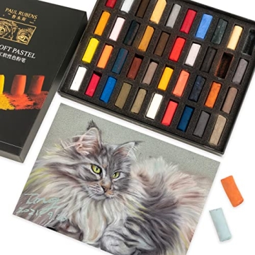 Paul Rubens Professional Soft Pastels, 40 Portrait Colors Chalk Pastels for Vibrant Drawing and Craf...