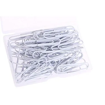 PTC Office 60PCS Premium White Paper Clips - Durable and Elegant for Organizing Documents