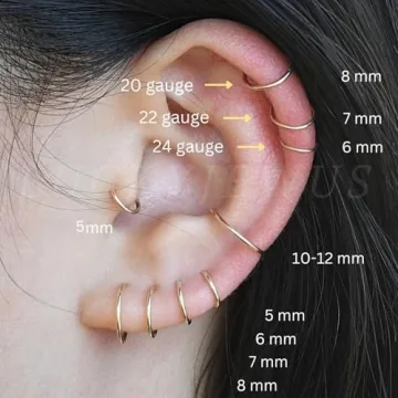 14K Gold Filled Small 7mm Hoop Earrings for Cartilage