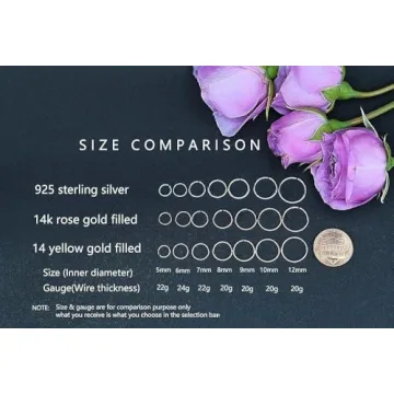 14K Gold Filled Small 7mm Hoop Earrings for Cartilage