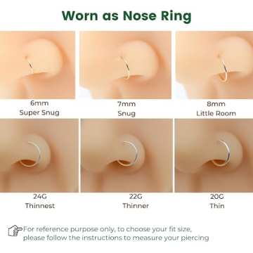 14K Gold Filled Small 7mm Hoop Earrings for Cartilage