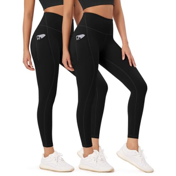 ODODOS ODLEX 2-Pack 7/8 High Waist Workout Leggings with Pockets for Women, 25" Tummy Control Athlet...