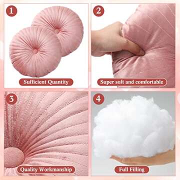 2 Pcs Round Velvet Pumpkin Throw Pillows - Comfort & Style