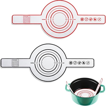 2 Pieces Silicone Baking Mat for Dutch Oven Bread Baking Non-stick Baking Mat with Long Handle 8.3 I...
