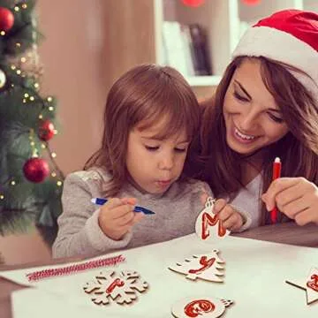 OurWarm Wooden Christmas Ornaments 40PCS Craft Set