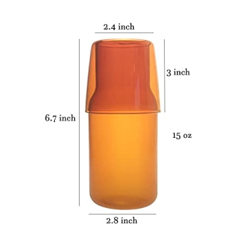 Sizikato Elegant 15 Oz Glass Carafe Set for All Beverages