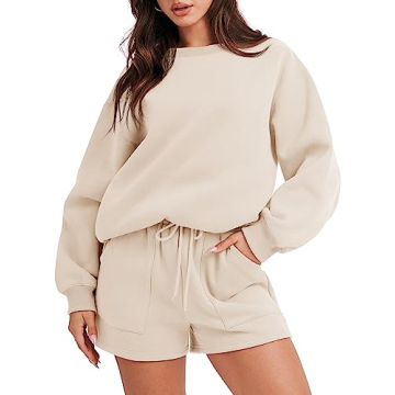 ANRABESS Women 2 Piece Outfits Sweat Shorts Sets 2024 Oversized Casual Lounge Matching Set Sweatsuit...