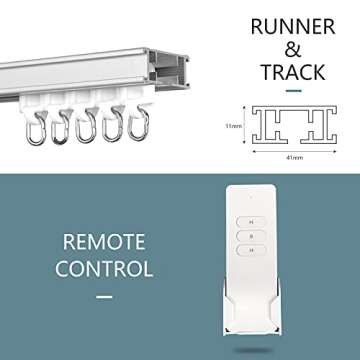 Electric Curtain Tracks 87"-244" Remote Automated Curtain Smart Curtains Motorized Curtains Rod with Remote Control (118'')
