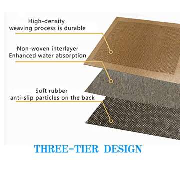 LUFEIJIASHI Small Kitchen Rugs and mats Non Skid Washable Kitchen Runner Rug Absorbent Farmhouse Style Kitchen Floor mats for in Front of Sink (Light Coffee, 24”X40”)