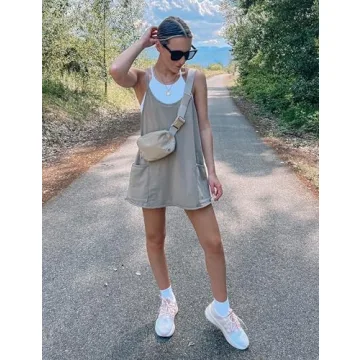 Zhiyouni Women's Summer Mini Dress with Built-in Shorts