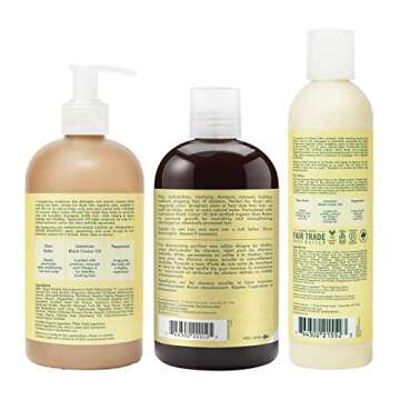 SheaMoisture Strengthen and Restore Shampoo, Conditioner and Styling Lotion for Curly Hair Mixed Hai...