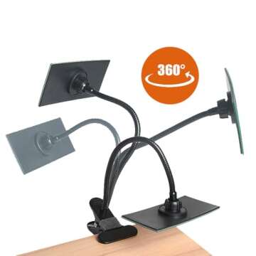 Xxmbbjy Clip On Security Cubicle Convex Mirror, Adjustable Computer Rearview HD Mirror for Office Pe...