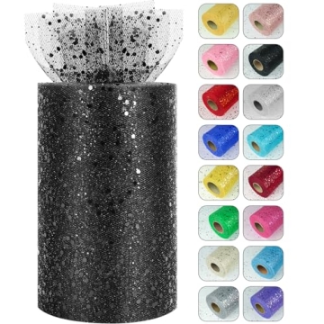 Sparkling Glitter Tulle Rolls for DIY Projects and Events