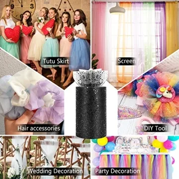 Sparkling Glitter Tulle Rolls for DIY Projects and Events