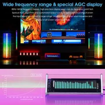 [Upgraded] VFD Audio Spectrum Analyzer Bluetooth 5.0 Receiver 3.5mm AUX Selector (Silver)