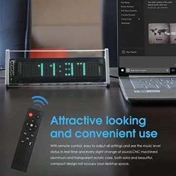 [Upgraded] VFD Audio Spectrum Analyzer Bluetooth 5.0 Receiver 3.5mm AUX Selector (Silver)