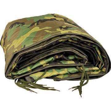 Woodland Camo Military Gear Blanket - Woobie Emergency Poncho Liner for Camping and Hunting