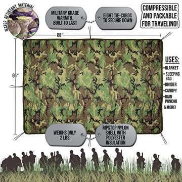 Woodland Camo Military Gear Blanket - Durable and Versatile
