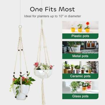 Stylish Growneer Macrame Plant Hangers Set for Home Decor