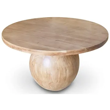 Meridian Halton Mid Century Modern Acacia Dining Table 52"