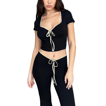 Trendy ccuiwe Women's Bow Crop Top - Stylish Summer Tee