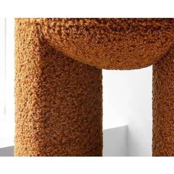 ShineCar Plush Ottoman Footrest Stool,Decorative Furry Foot Stool,Cozy Padded Faux Fur Vanity Stool,Comfortable Seat for Office Home Bedroom (white)