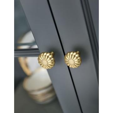 JIASENBAO Unique Brushed Gold Cabinet Knobs for Home