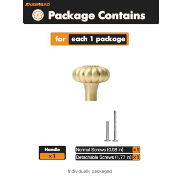 JIASENBAO Unique Brushed Gold Cabinet Knobs for Home