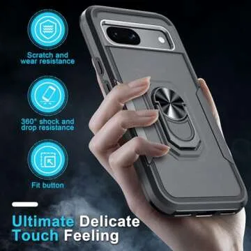Janmitta Pixel 8a Case with Kickstand & Protectors