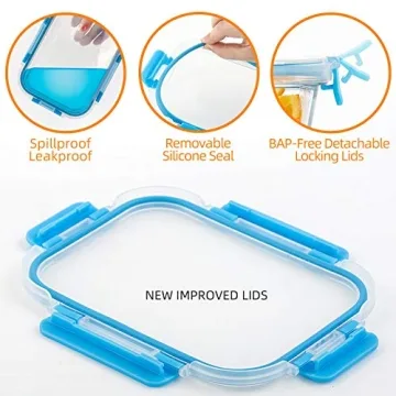 UMEIED 10 Pack Glass Food Storage Containers with Lids Leakproof, Airtight Glass Meal Prep Containers For Lunch, On The Go, Leftover, Dishwasher Safe