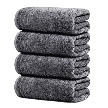 Tens Towels Pack of 4 Extra Large Bath Towels 30 x 60 Inches, 100% Cotton, Larger & Lighter, Quicker...