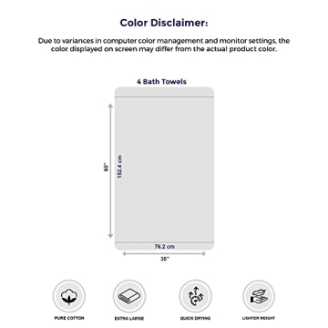 Tens Towels Extra Large Bath Towels 30x60 Cotton Set