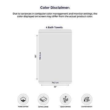 Tens Towels Extra Large Bath Towels 30x60 Cotton Set