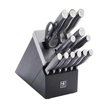 HENCKELS Graphite 14-pc Self-Sharpening Knife Set with Block, Chef Knife, Paring Knife, Utility Knif...