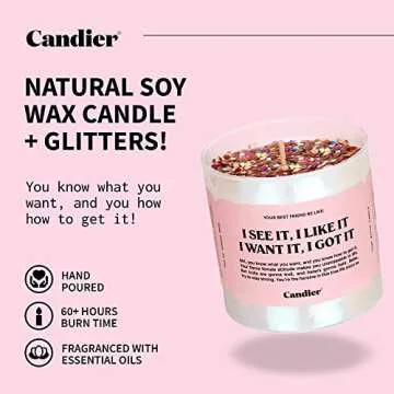 I See It, I Like It Scented Candle, Natural Soy Candle with Orange & Peach Notes, Aromatherapy Candl...